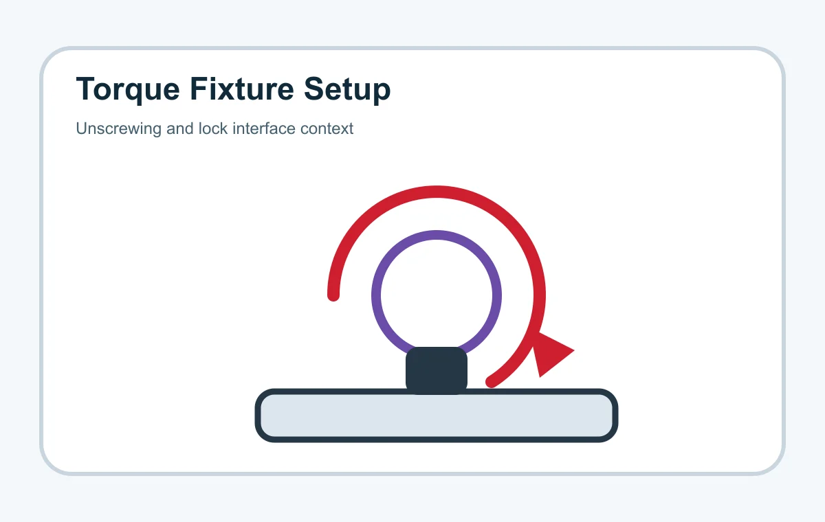 ISO 80369-20 / ISO 80369-7 Unscrewing Torque ISO 80369 method setup visual