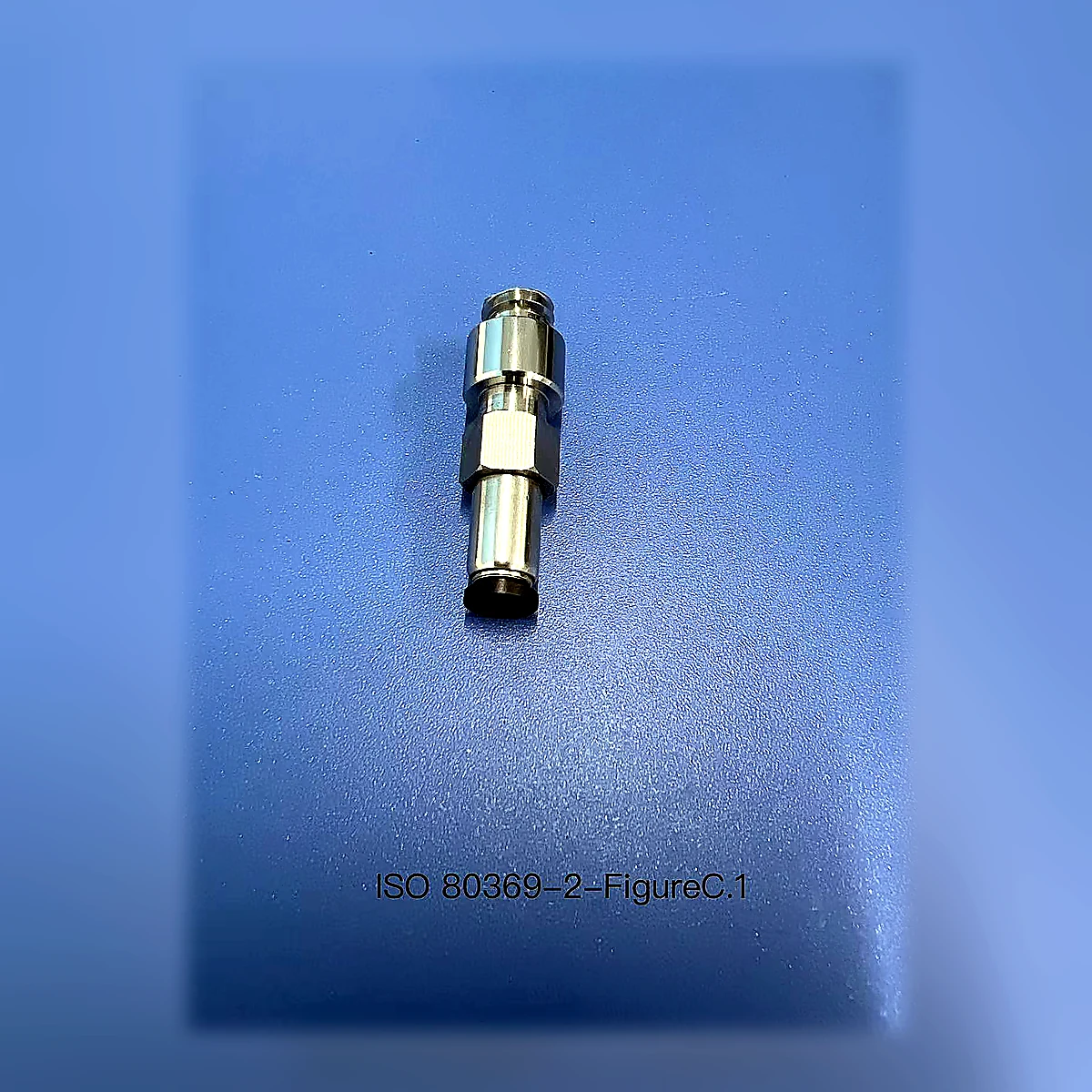 ISO 80369-2 Figure C.1 R1 Socket Reference Connector photographed product view from an additional angle