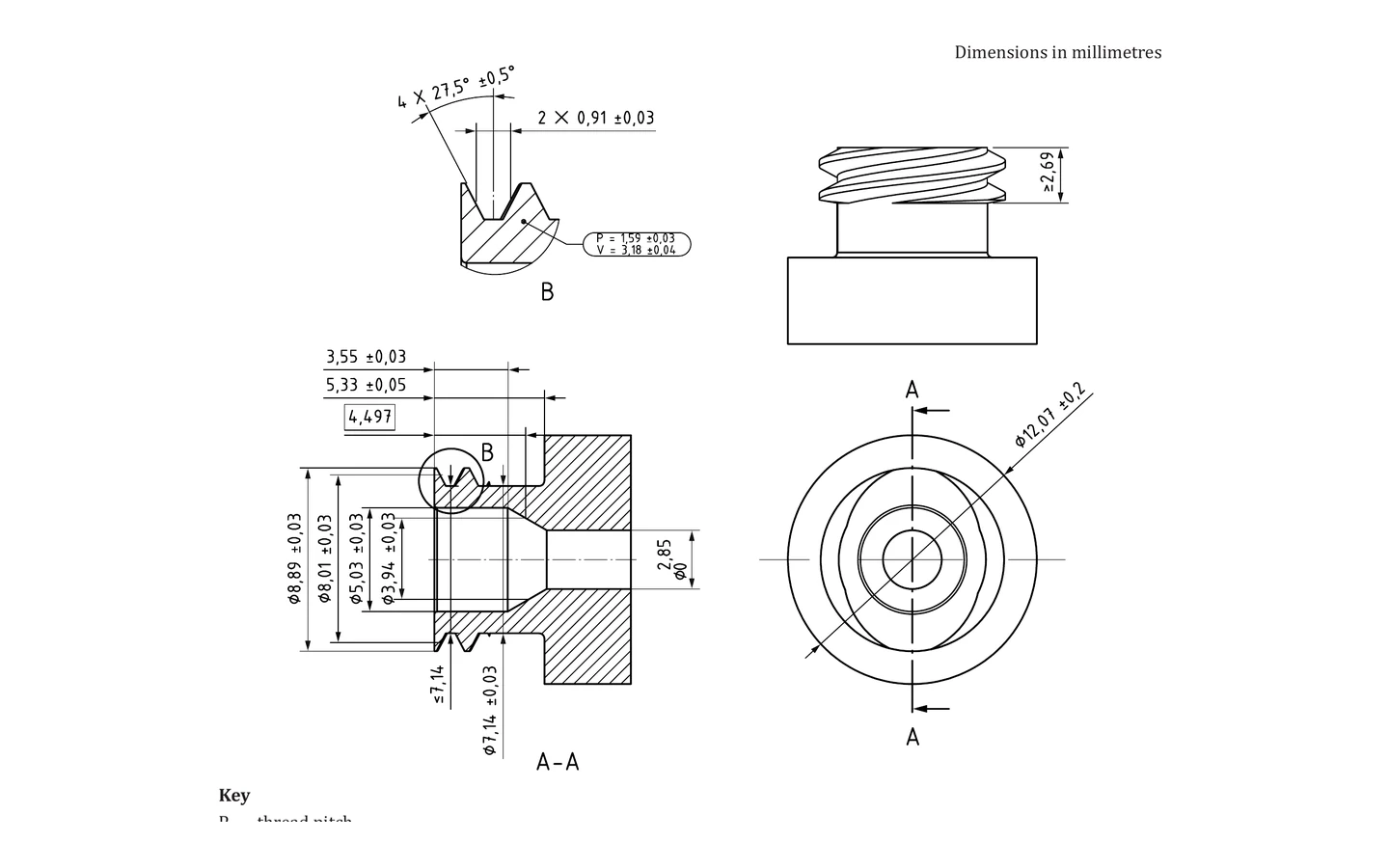 ISO 80369-2 Figure C.2 R1 Axial-Load Socket Reference Connector standard figure drawing for Figure C.2